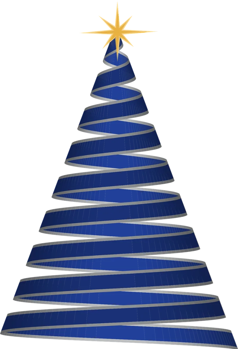Christmas tree Ribbon Blue Stickdatei – Weihnachten