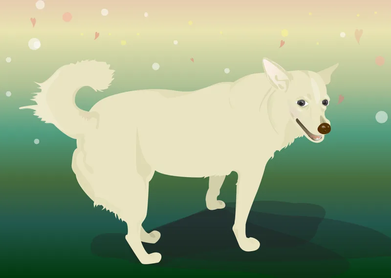 Dog Color Illustration Stickdatei – Tiere