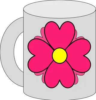Cup Flower Beautiful Stickdatei