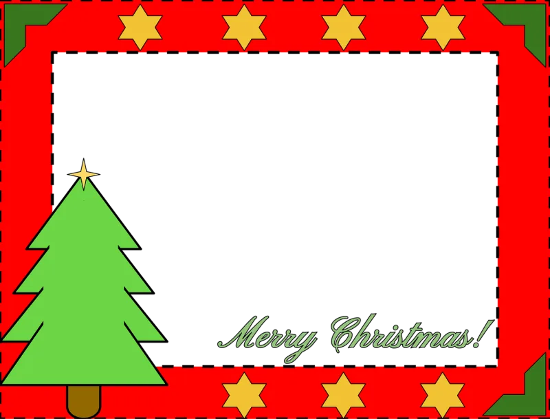 Christmas border Christmas Pine tree Stickdatei – Weihnachten