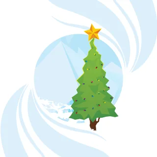 Christmas tree Garland Happy Stickdatei
