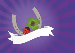 Four leaf clover Horseshoe Ladybug Stickdatei