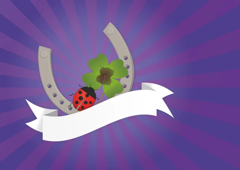 Four leaf clover Horseshoe Ladybug Stickdatei – Tiere