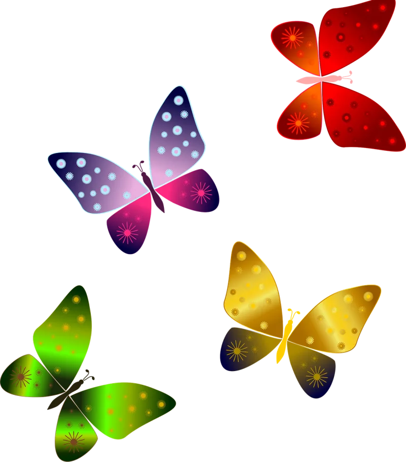 Butterflies Red butterfly Butterfly green Stickdatei – Tiere