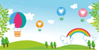 Landscape Sky Rainbow garden Stickdatei