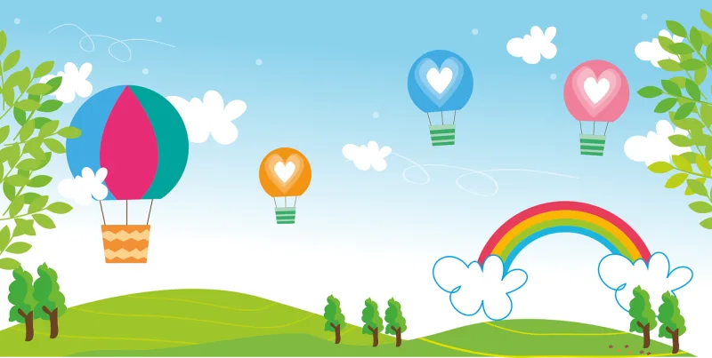 Landscape Sky Rainbow garden Stickdatei – Kinder