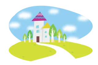 Landscape Home landscape On top of the field house Stickdatei