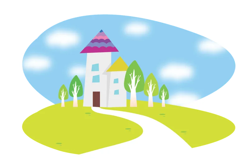 Landscape Home landscape On top of the field house Stickdatei – Natur