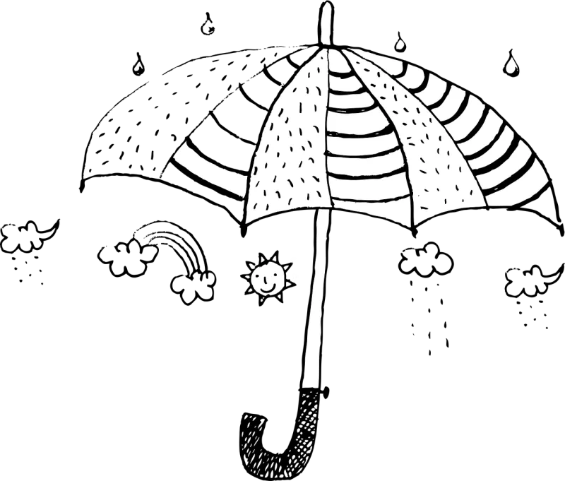 Hand drawing Nature Umbrella Stickdatei – Kinder