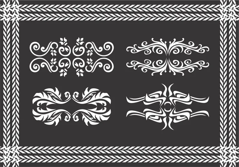 Arabesque Floral Decoration Stickdatei – Blumen