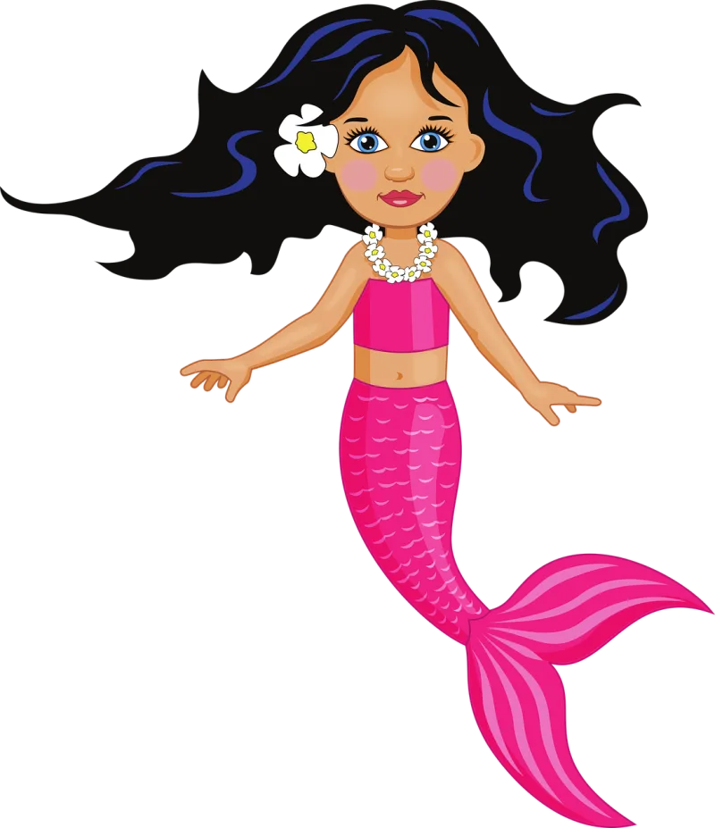 Mermaid Pink Girl Stickdatei – Kinder
