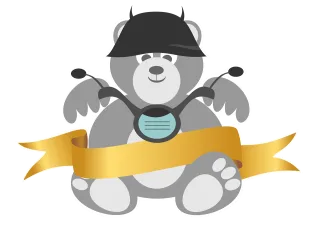 Vector Bear Biker Stickdatei