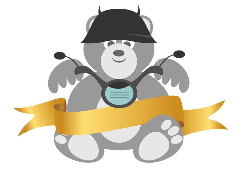 Vector Bear Biker Stickdatei – Tiere