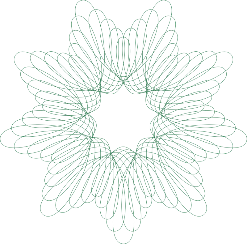 Spirograph Pattern Design Stickdatei – Natur