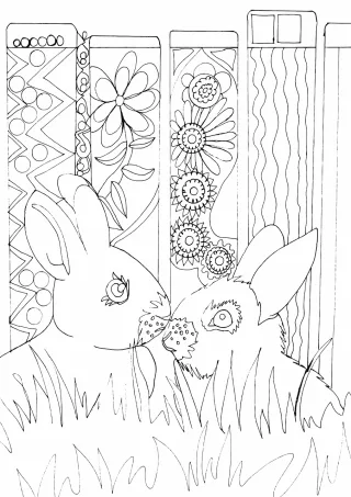 Rabbit Love Valentines day Stickdatei
