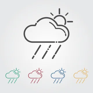 Cloud Sun Rain Stickdatei