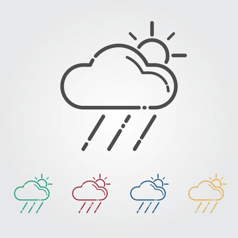 Cloud Sun Rain Stickdatei – Natur