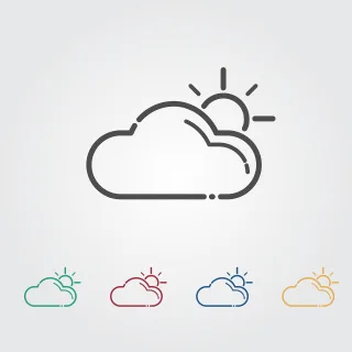 Cloud Sun Meteorology Stickdatei – Natur