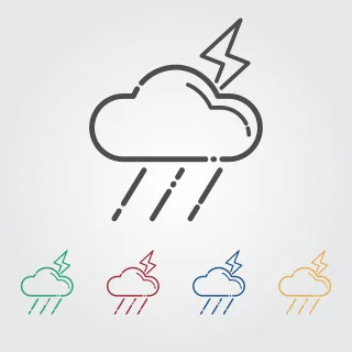 Thunderbolt Icon Cloud Stickdatei