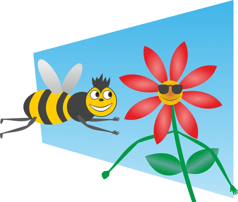Bee Bumblebee Beautiful flowers Stickdatei – Tiere