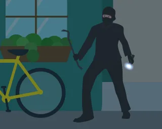 Burglary Crime Theft Stickdatei