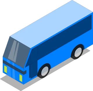 Bus Blue Car Stickdatei