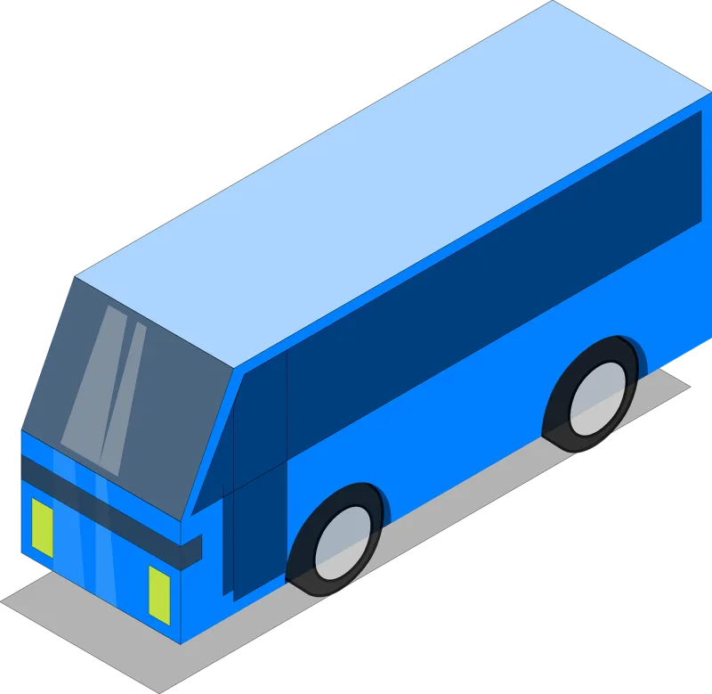 Bus Blue Car Stickdatei – Fahrzeuge