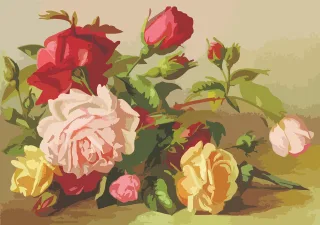 Flora Rose flower Floral Stickdatei