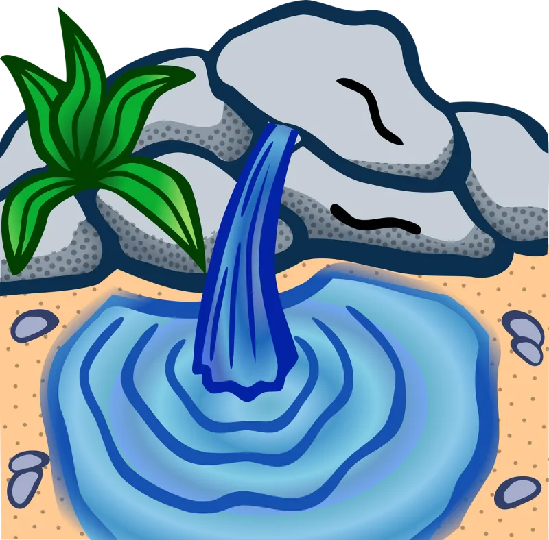 Fountain Water Nature Stickdatei – Natur