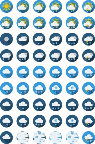 Flat Icons Round Stickdatei