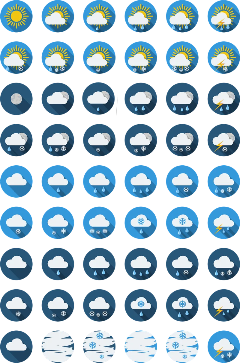Flat Icons Round Stickdatei – Natur