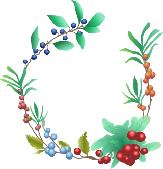 Berries Fruit Garland Stickdatei