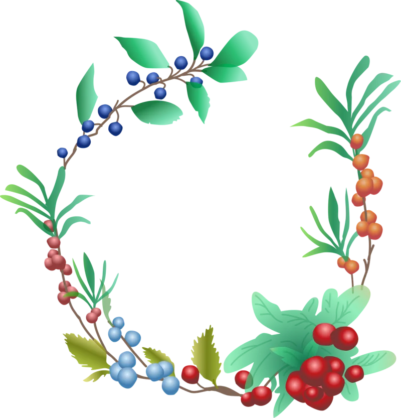 Berries Fruit Garland Stickdatei – Weihnachten