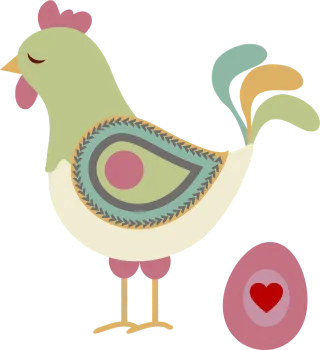 Abstract Chicken Egg Stickdatei