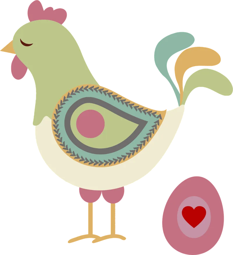 Abstract Chicken Egg Stickdatei – Herzen & Liebe