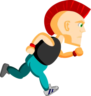 Comic characters Punk Running Stickdatei