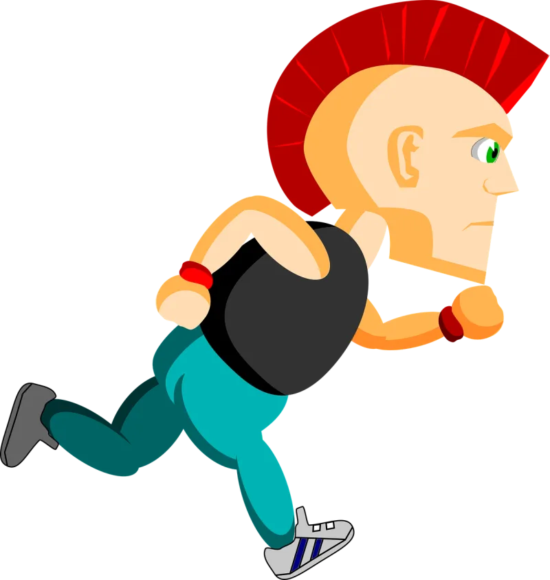 Comic characters Punk Running Stickdatei – Sport