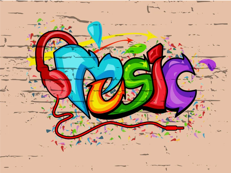 Graffiti Music Urban art Stickdatei – Musik