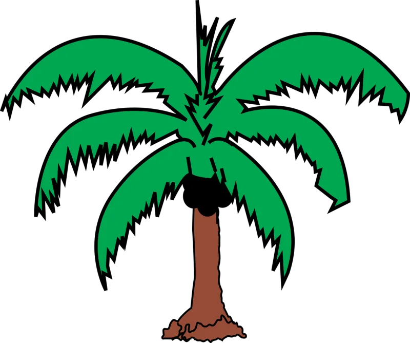 Coconut Palm Nature Stickdatei – Natur