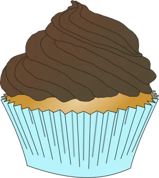 Blue Chocolate Cupcake Stickdatei