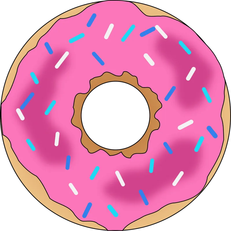 Dessert Donut Pink Stickdatei – Essen & Trinken