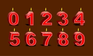 Candle Number Happy birthday Stickdatei