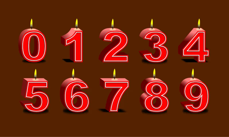 Candle Number Happy birthday Stickdatei – Essen & Trinken