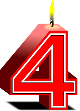 Candle Four Happy birthday Stickdatei