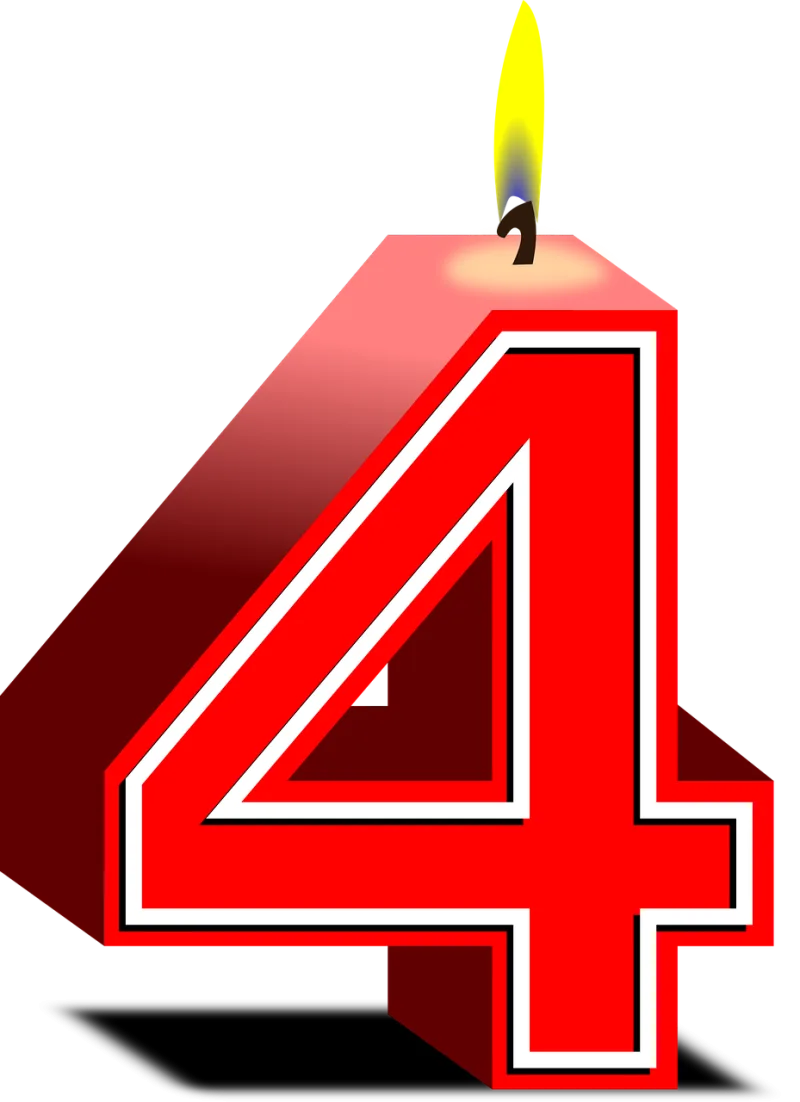 Candle Four Happy birthday Stickdatei – Herzen & Liebe