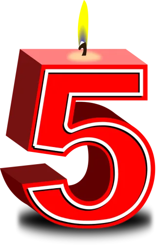 Candle Five Happy birthday Stickdatei