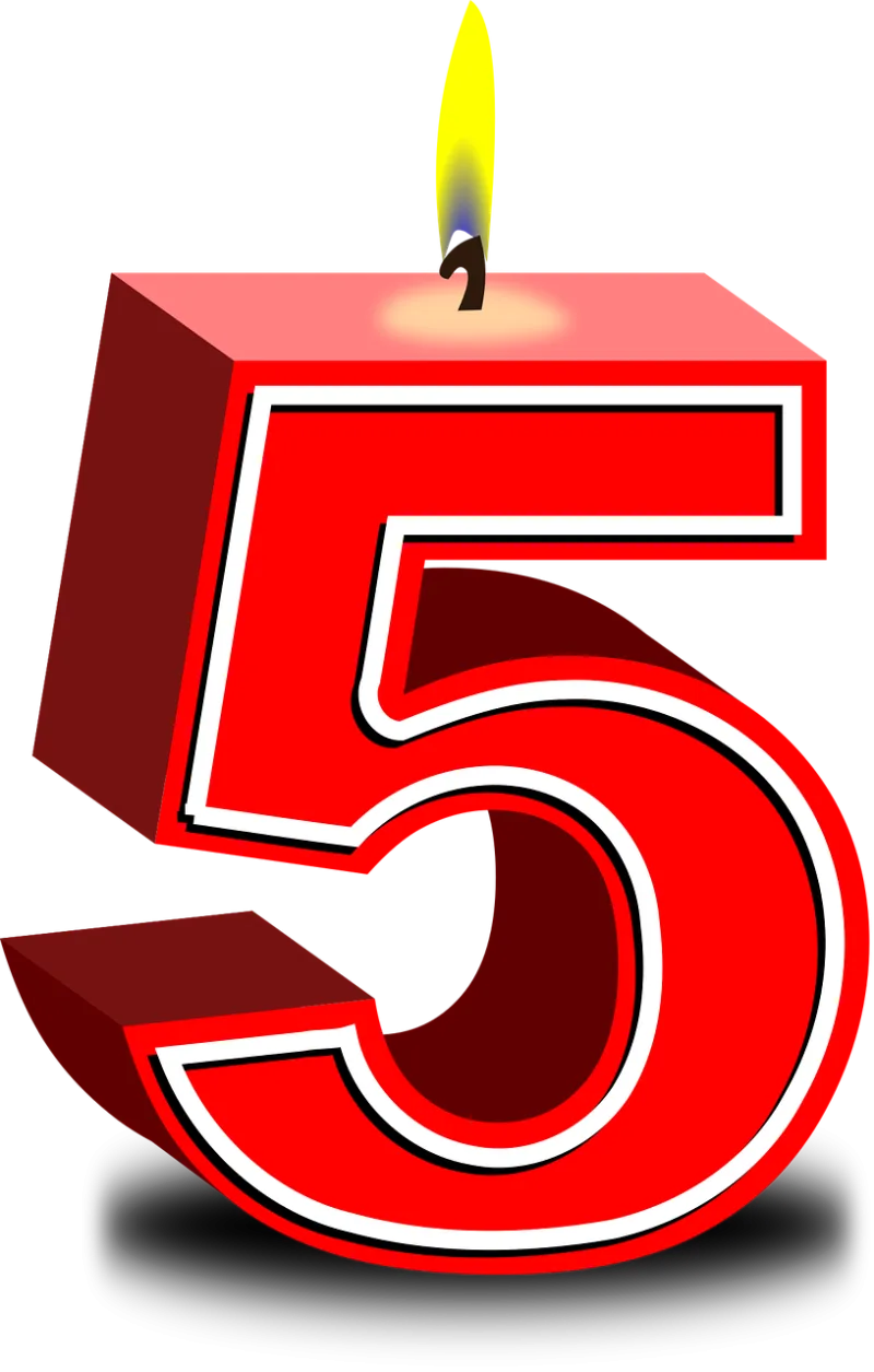 Candle Five Happy birthday Stickdatei – Herzen & Liebe