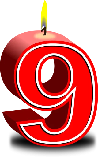 Candle Nine Happy birthday Stickdatei