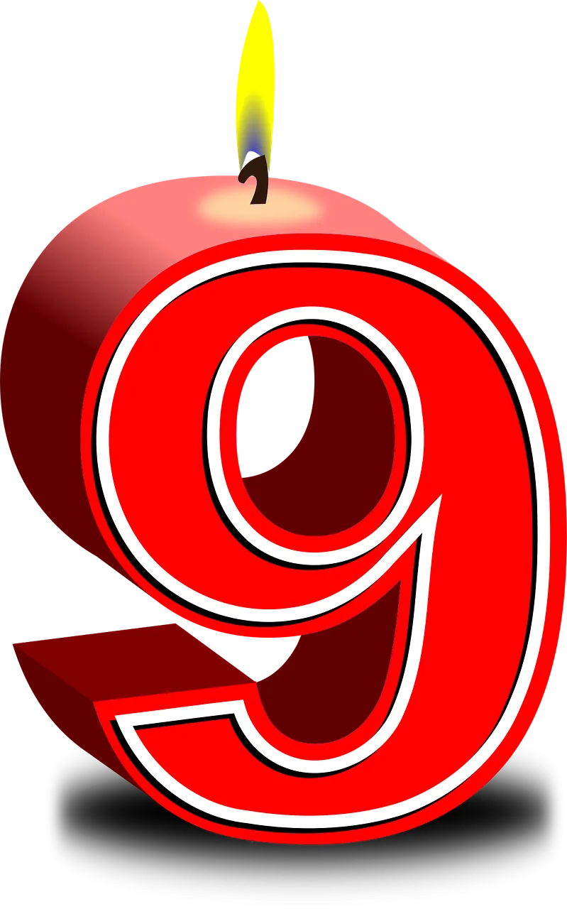Candle Nine Happy birthday Stickdatei – Herzen & Liebe