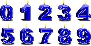 Numbers Candles Party Stickdatei